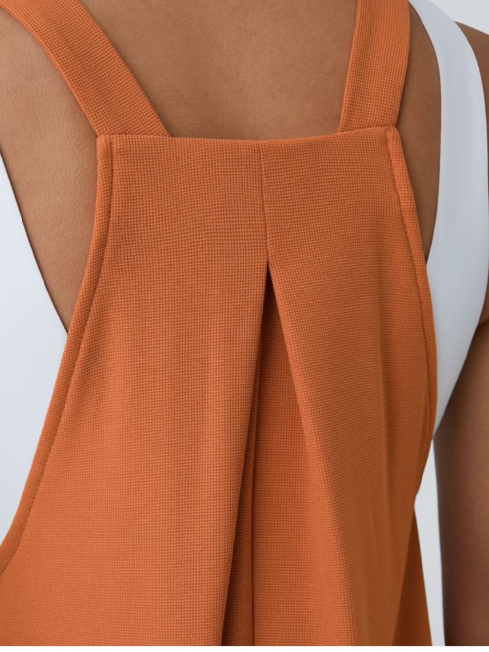 Halara Pockets Waffle Casual Short Overalls Orange - Picture 5 of 8